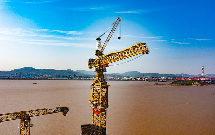 雙塔筑脊梁！徐工超大塔助建世界級大橋